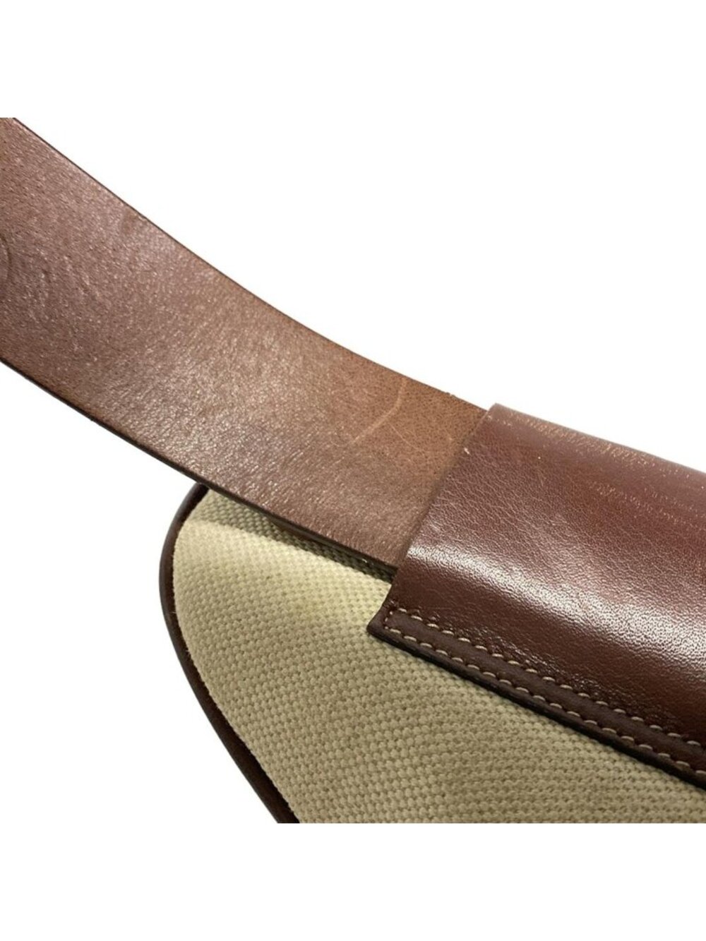 Dior Waist Pouch Saddle Bag Ivory Dark Brown Leather - Picture 10 of 15